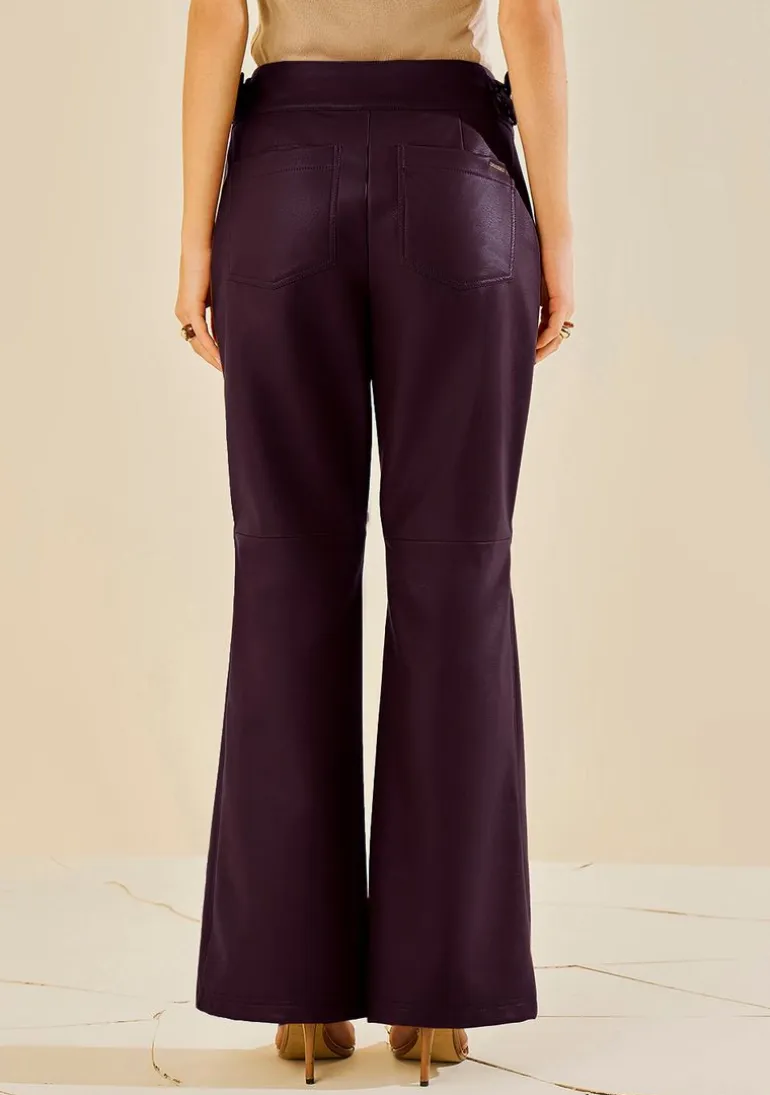 Calça Morena Rosa Flare Alta Bordo