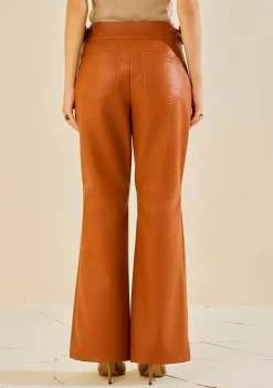 Calça Morena Rosa Flare Alta Marrom