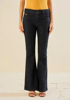 Calça Morena Rosa Flare Média Azul