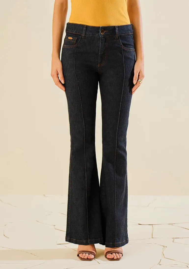 Calça Morena Rosa Flare Média Azul