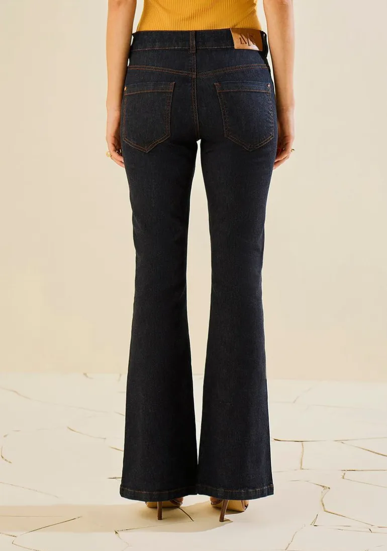Calça Morena Rosa Flare Média Azul