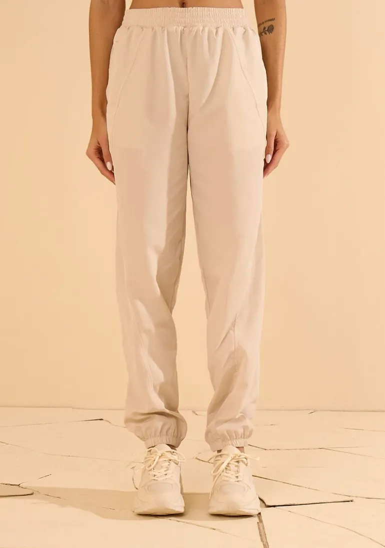 Calça Morena Rosa Jogging Alta Bege