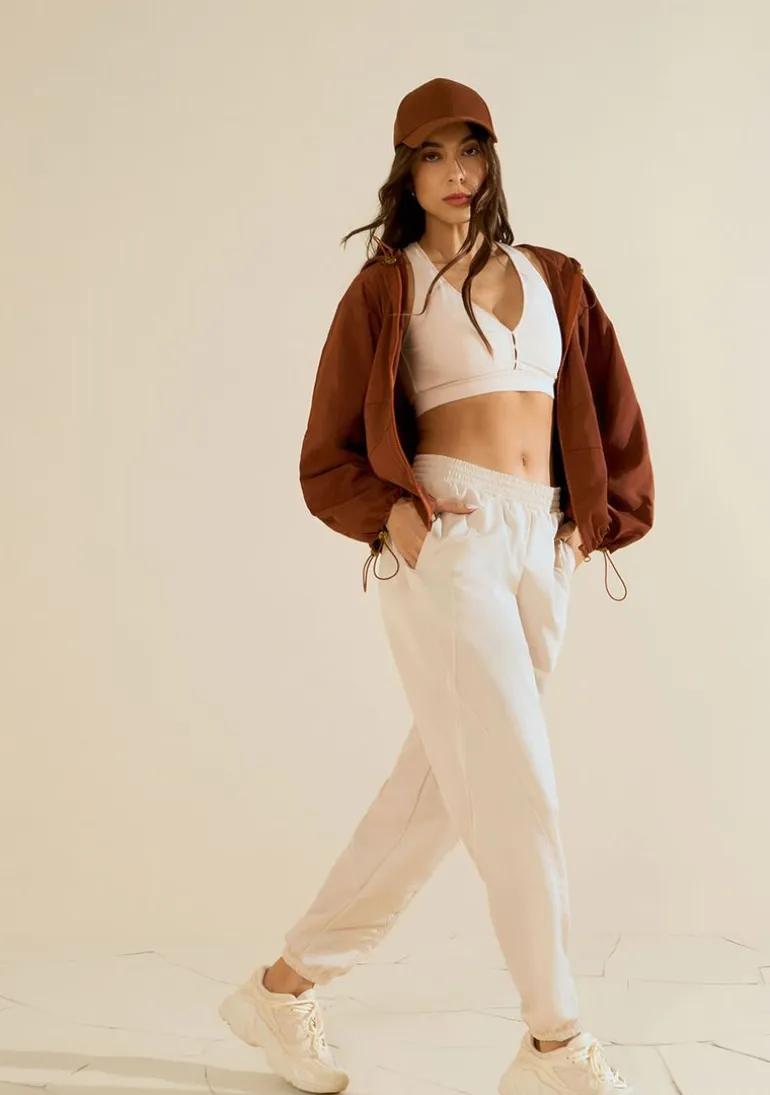 Calça Morena Rosa Jogging Alta Bege