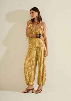 Calça Morena Rosa Jogging Alta Amarelo