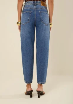 Calça Morena Rosa Mom Alta Azul
