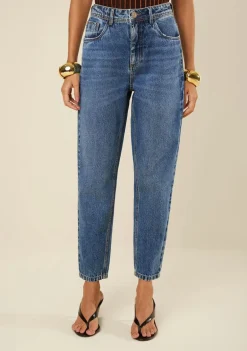 Calça Morena Rosa Mom Alta Azul