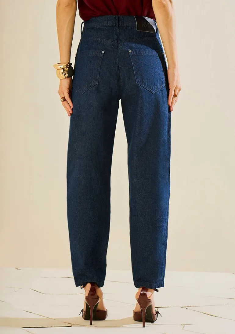 Calça Morena Rosa Mom Alta Azul