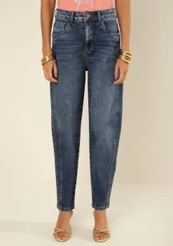 Calça Morena Rosa Mom Alta Azul