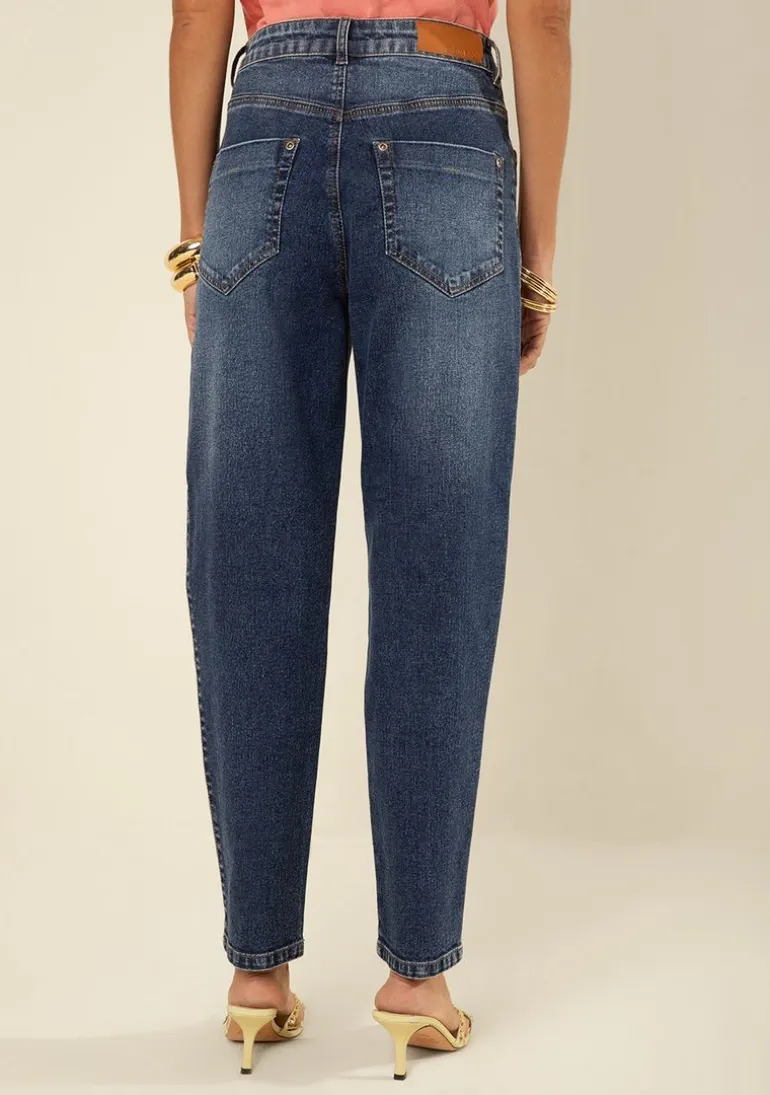 Calça Morena Rosa Mom Alta Azul