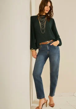 Calça Morena Rosa Mom Média Azul