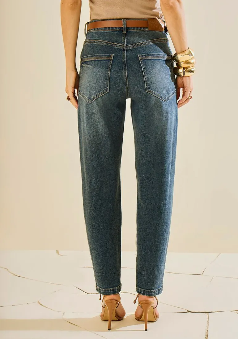 Calça Morena Rosa Mom Média Azul