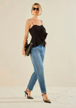 Calça Morena Rosa Mom Média Azul