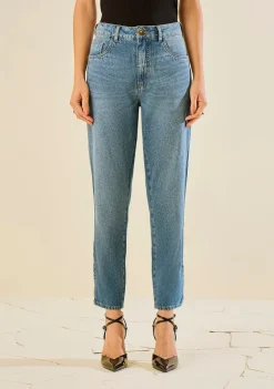 Calça Morena Rosa Mom Média Azul