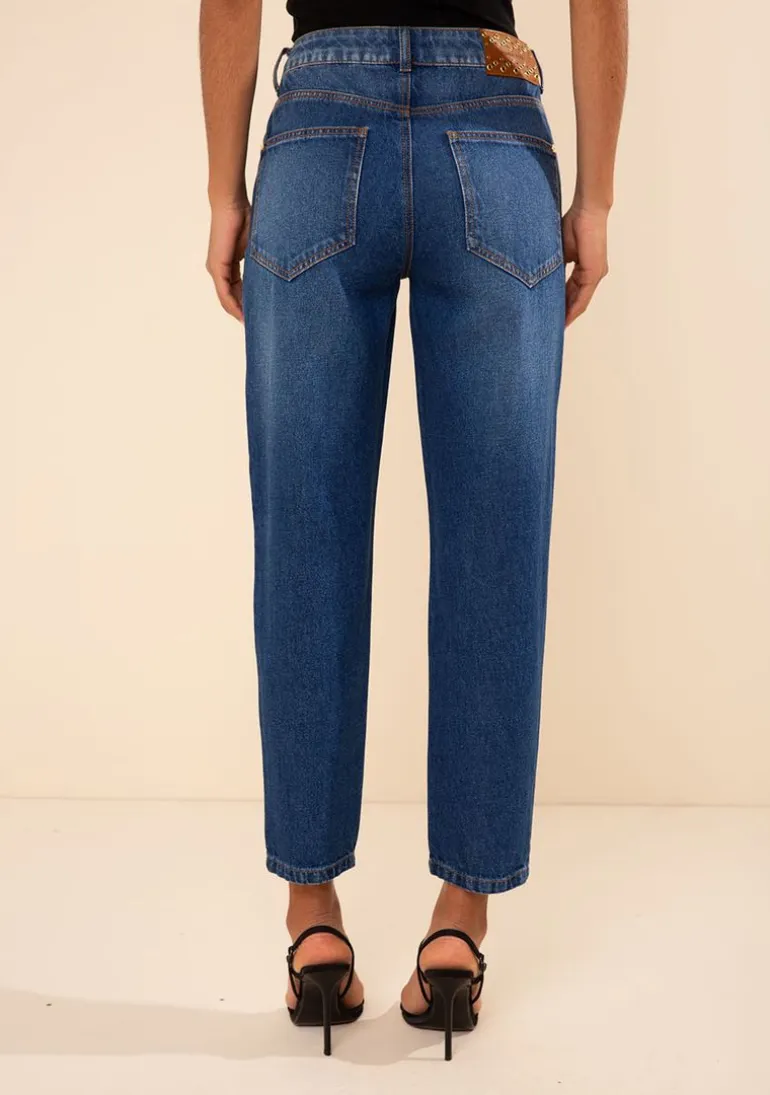 Calça Morena Rosa Mom Média Azul