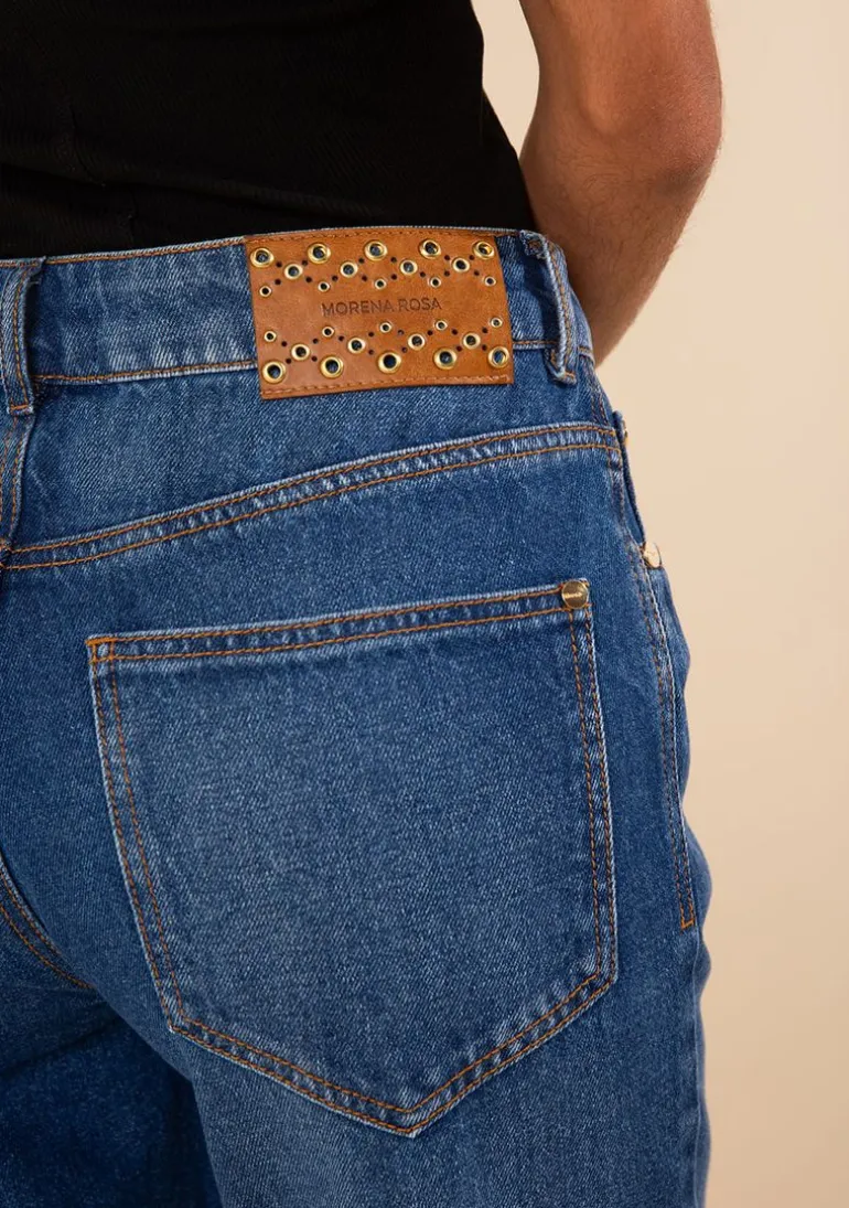 Calça Morena Rosa Mom Média Azul