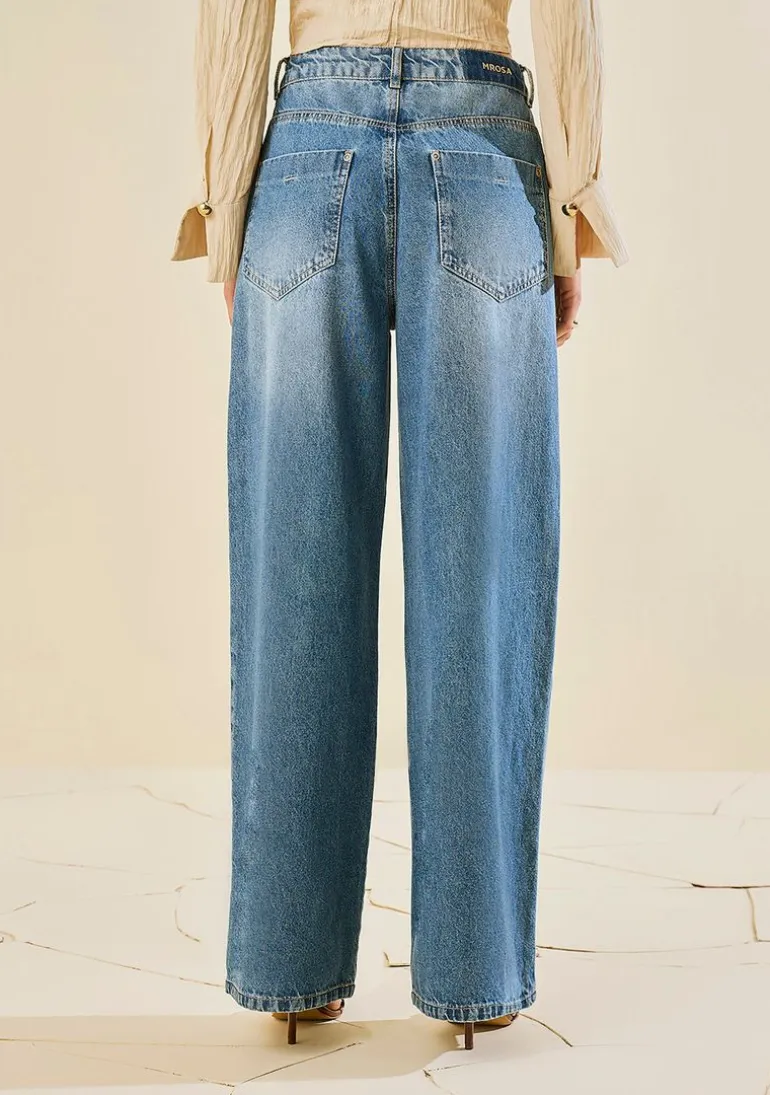 Calça Morena Rosa Pantalona Alta Azul