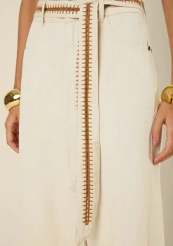 Calça Morena Rosa Pantalona Alta Bege