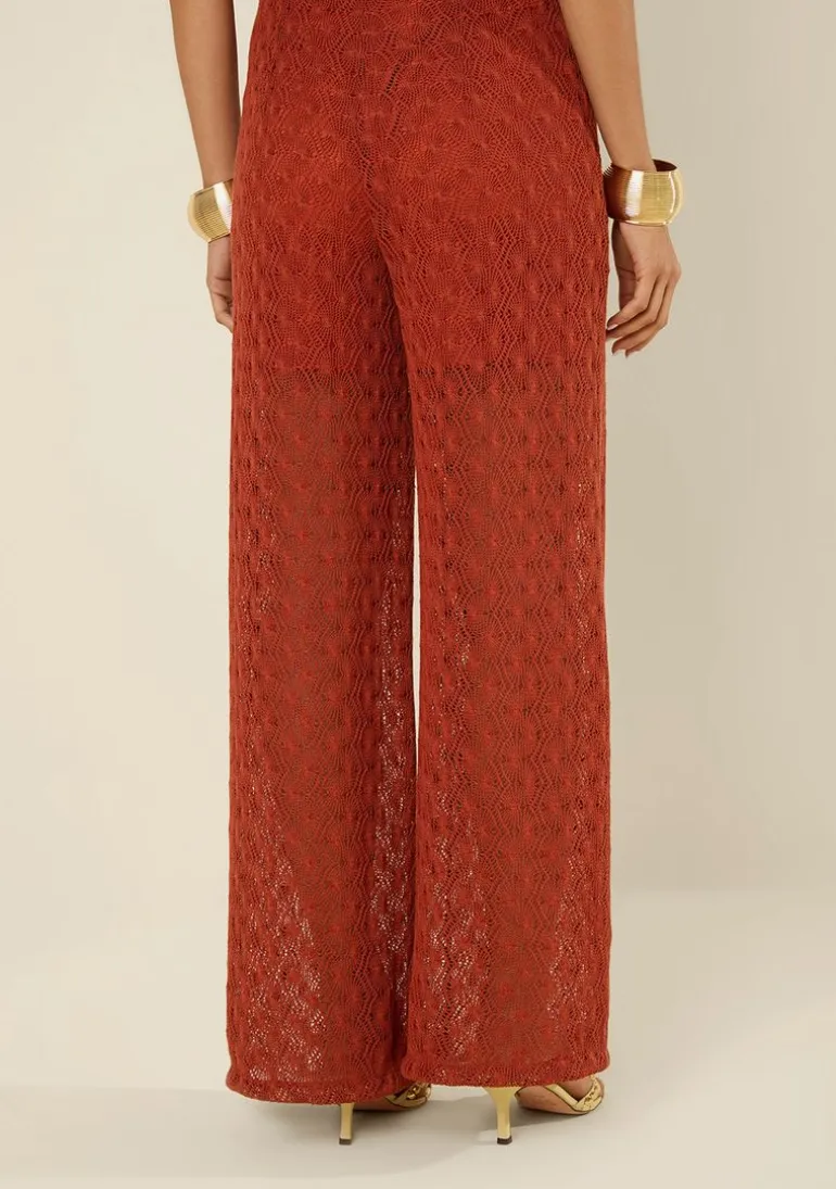 Calça Morena Rosa Pantalona Alta Vermelho
