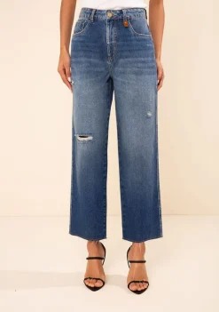 Calça Morena Rosa Reta Alta Azul