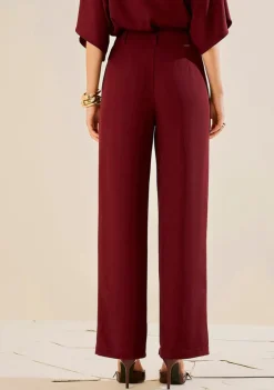 Calça Morena Rosa Reta Alta Bordo