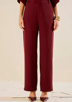 Calça Morena Rosa Reta Alta Bordo