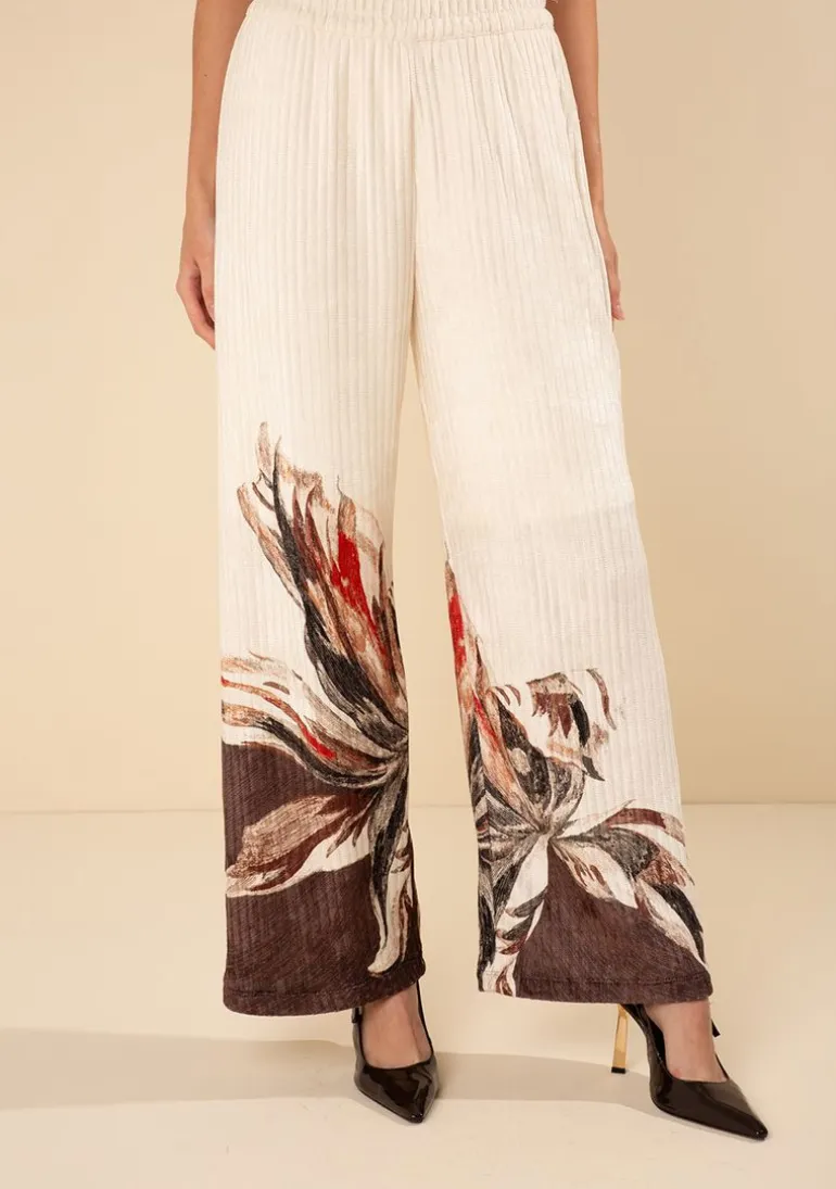 Calça Morena Rosa Reta Alta Off White