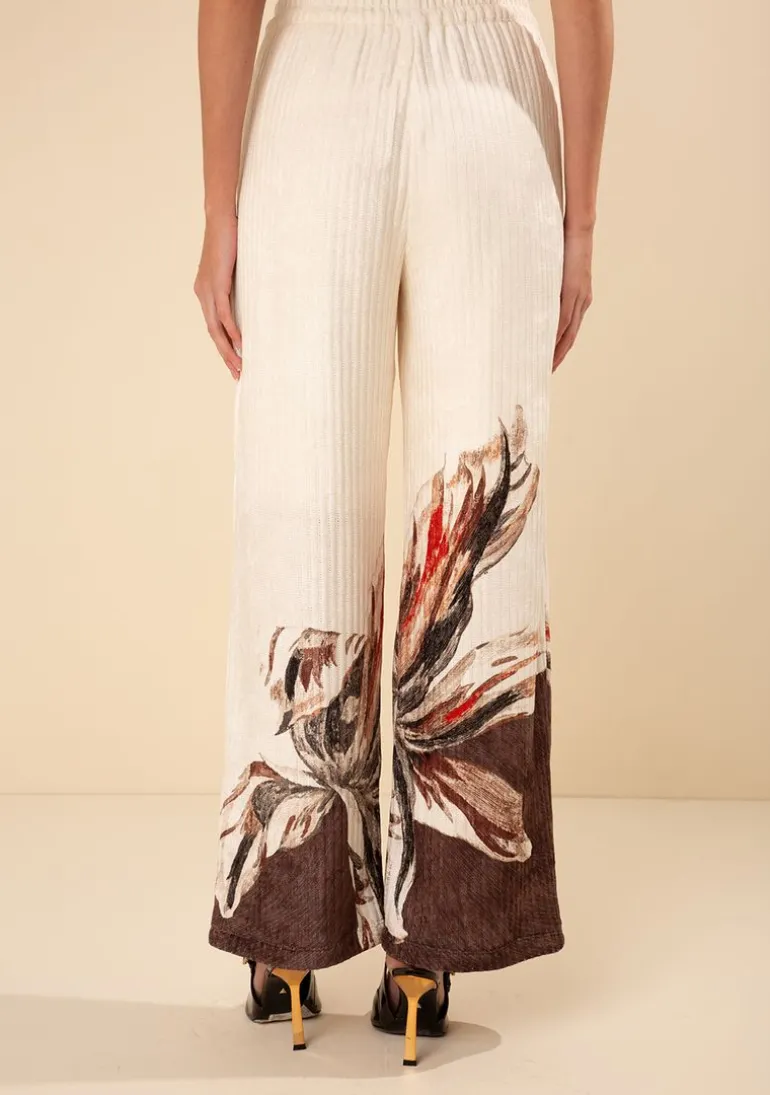 Calça Morena Rosa Reta Alta Off White