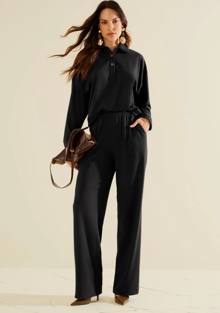 Calça Morena Rosa Reta Alta Preto