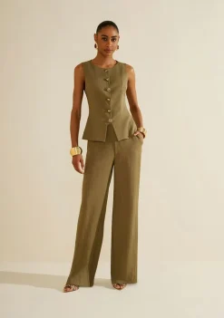 Calça Morena Rosa Reta Alta Verde