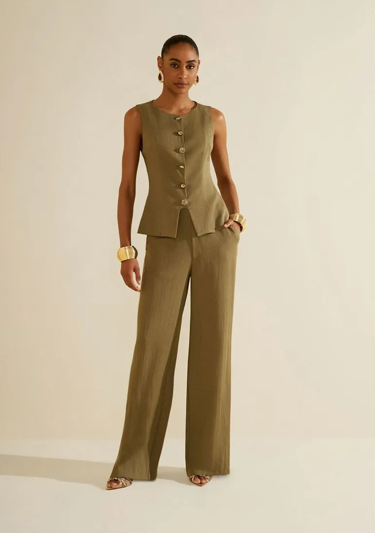 Calça Morena Rosa Reta Alta Verde