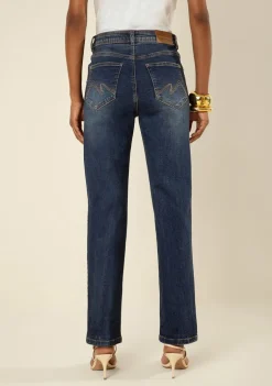 Calça Morena Rosa Reta Média Azul