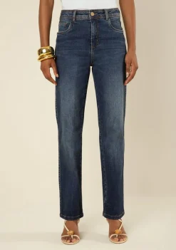 Calça Morena Rosa Reta Média Azul