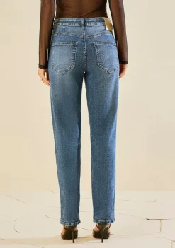 Calça Morena Rosa Reta Média Azul