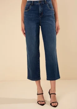 Calça Morena Rosa Reta Média Azul