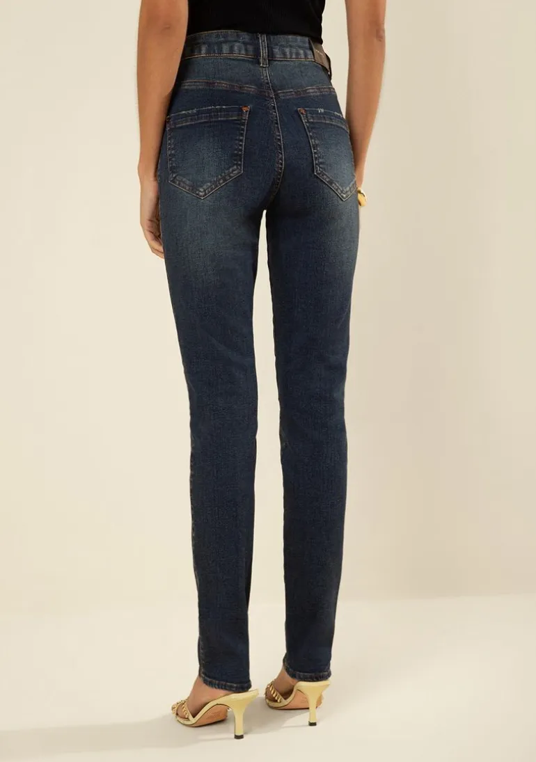 Calça Morena Rosa Skinny Alta Azul