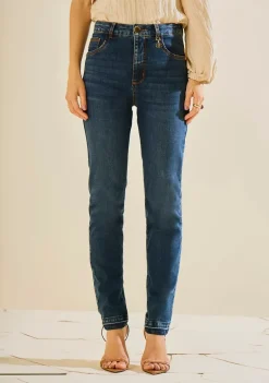 Calça Morena Rosa Skinny Alta Azul