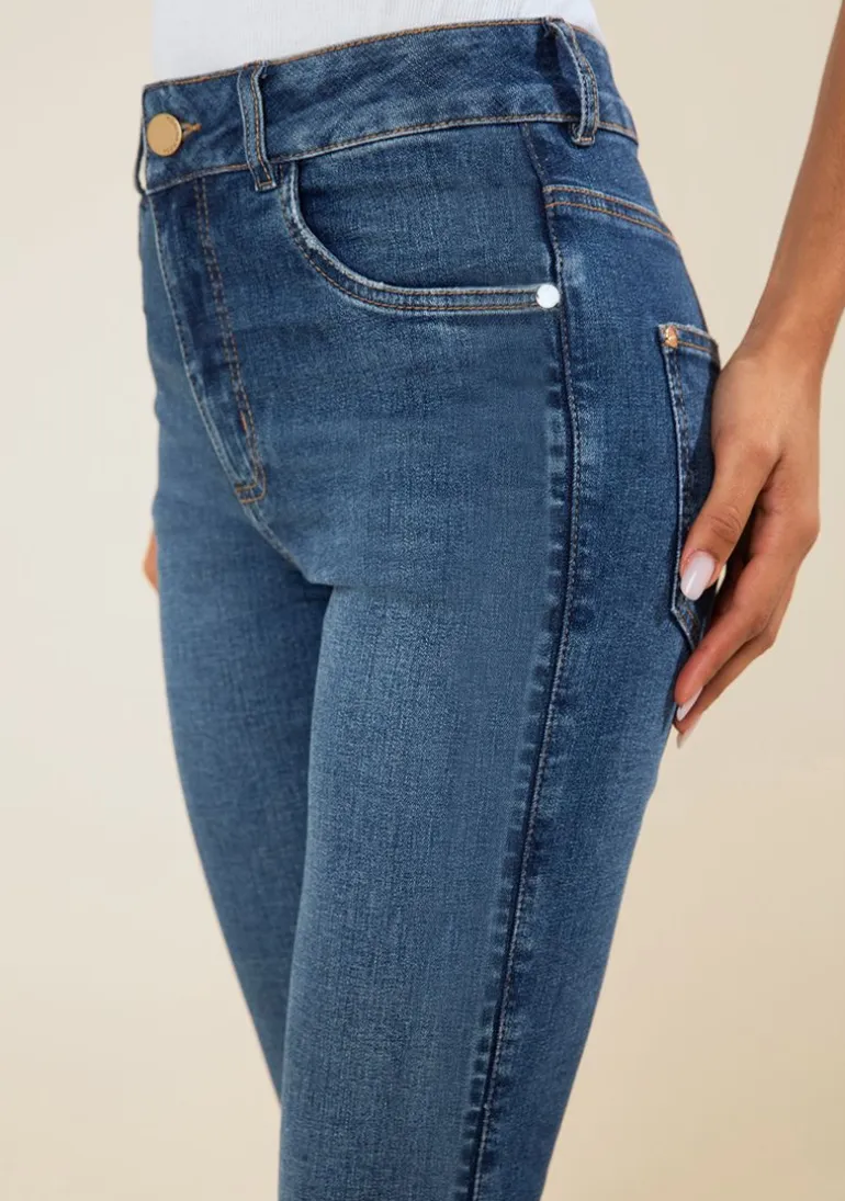 Calça Morena Rosa Skinny Alta Azul