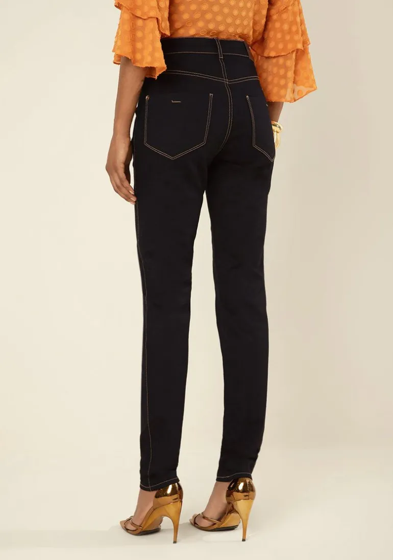 Calça Morena Rosa Skinny Alta Azul