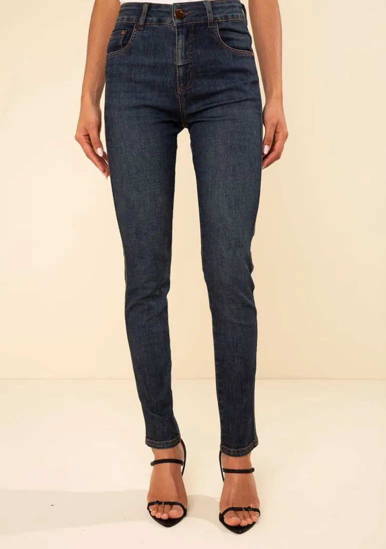 Calça Morena Rosa Skinny Média Azul