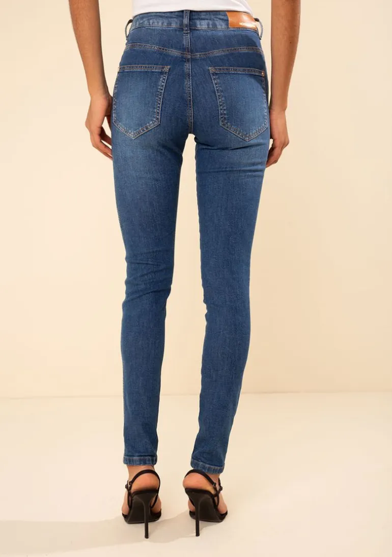 Calça Morena Rosa Skinny Média Azul