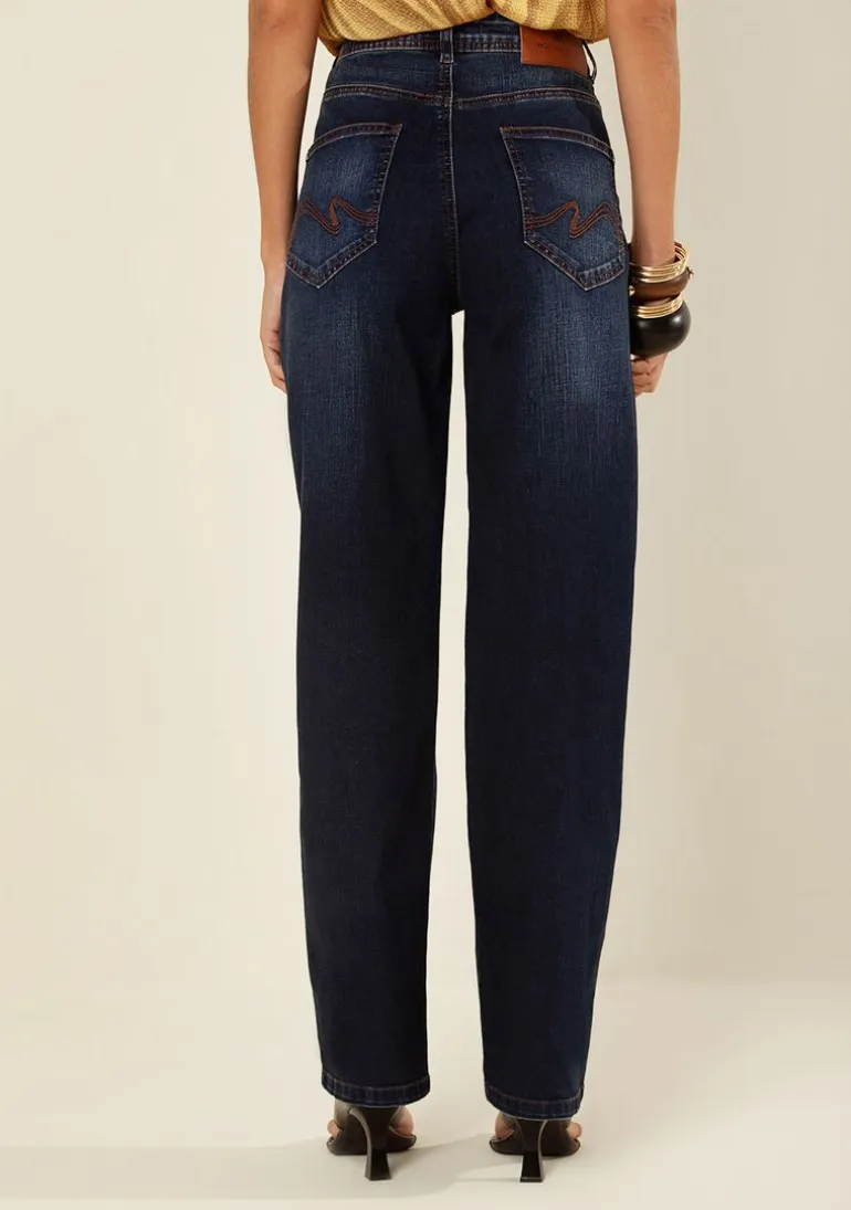 Calça Morena Rosa Wide Alta Azul