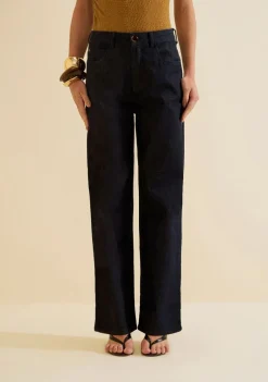 Calça Morena Rosa Wide Alta Azul