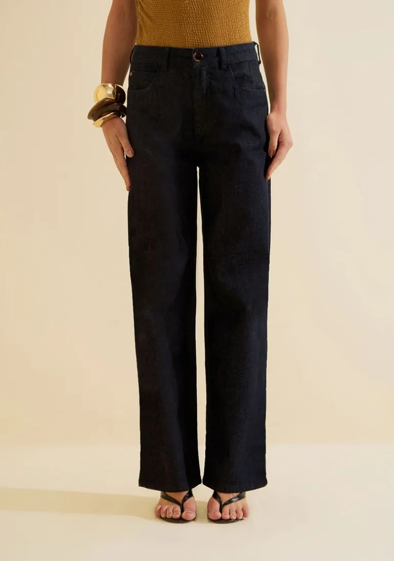 Calça Morena Rosa Wide Alta Azul