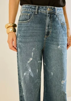 Calça Morena Rosa Wide Alta Azul