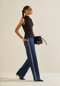 Calça Morena Rosa Wide Alta Azul