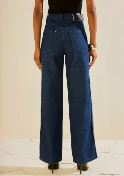 Calça Morena Rosa Wide Alta Azul
