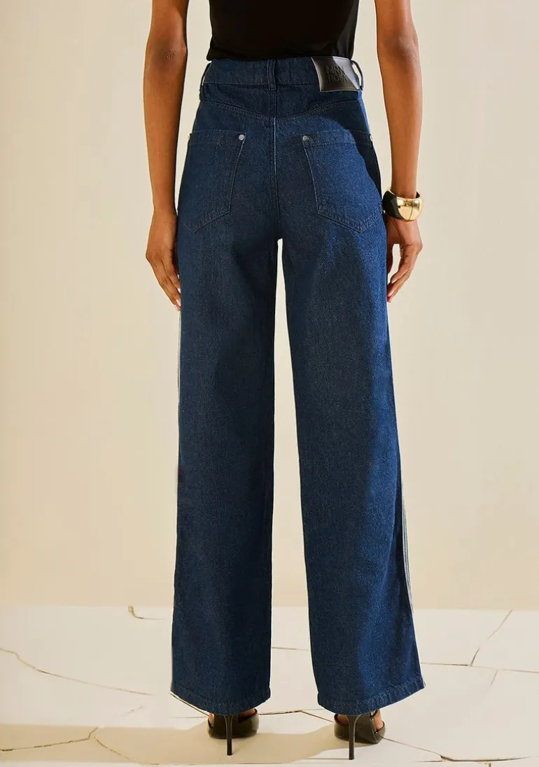 Calça Morena Rosa Wide Alta Azul