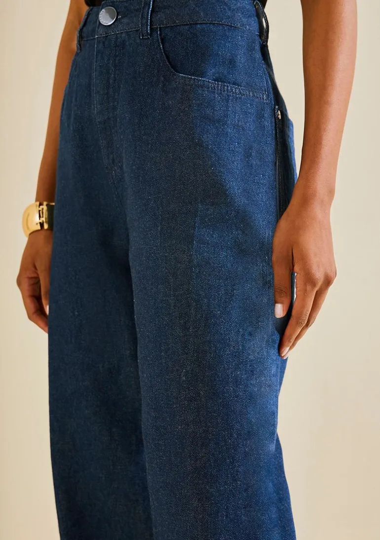 Calça Morena Rosa Wide Alta Azul