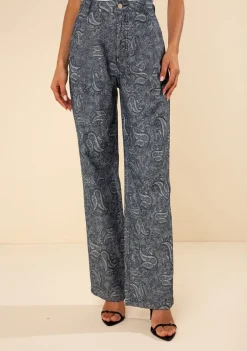 Calça Morena Rosa Wide Alta Azul