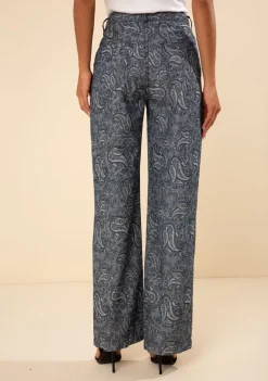 Calça Morena Rosa Wide Alta Azul